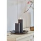 Ribbed Pillar Candle Grey | set of 2