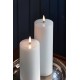 Ribbed Pillar Candle White | set of 2
